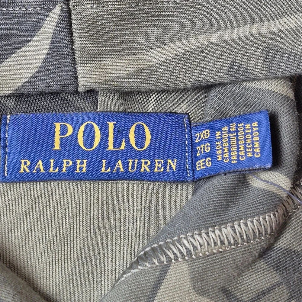 Polo Ralph Lauren Mens‎ 2XB Green Tropical Camo Jersey Knit Hoodie NWT